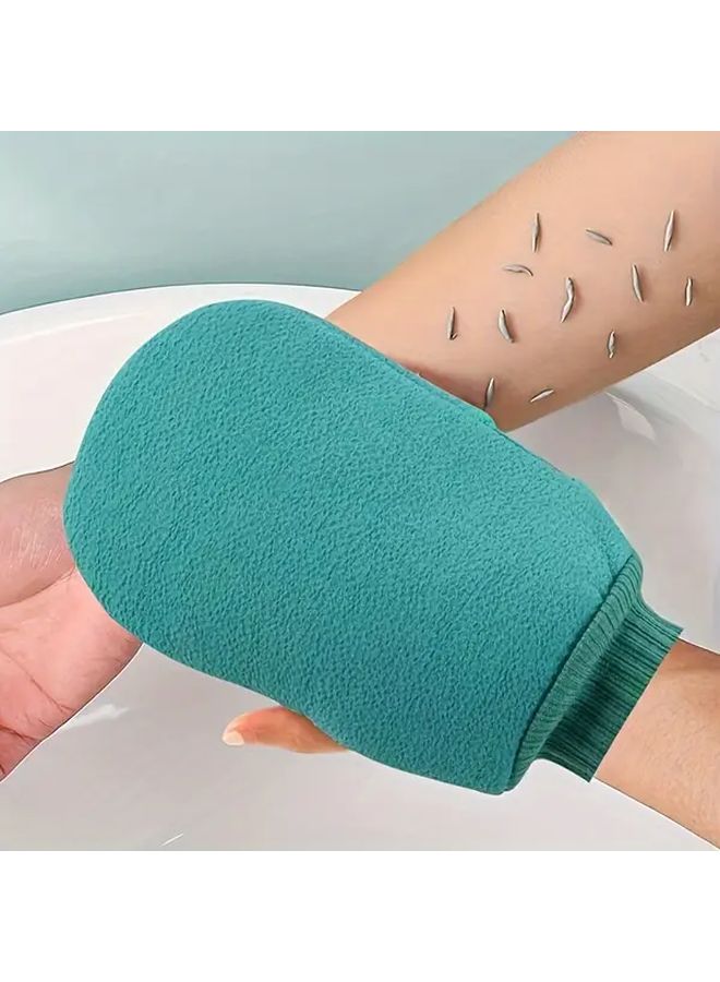 Green Exfoliating Shower Mitt Dual Sided Body Scrubber Glove For Massage And Bath - Image 1